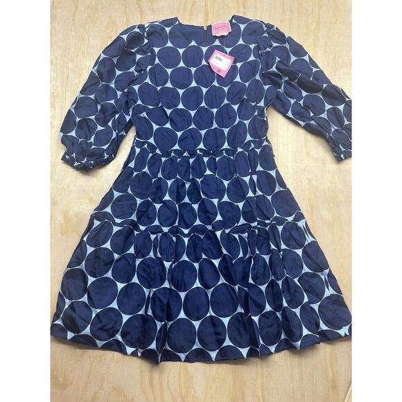 Kate Spade Joydot Silk Blend Twill Blue Polka Dot Mini Dress New! $368 Sz 8 - Picture 7 of 7